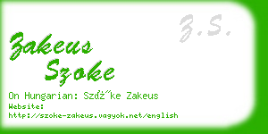 zakeus szoke business card